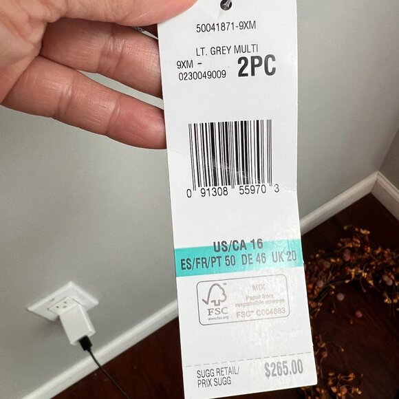 Le Suit Womens Plus Single Breasted Blazer Jacket Size 16 Gray Polyester - Picture 8 of 12